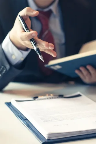 Man reviewing a contract